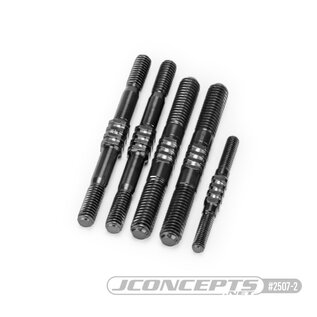 J Concepts JCO2507-2  Stealth Black Fin Titanium Turnbuckle Set for RC8B3 / RC8B3E (5) 25072