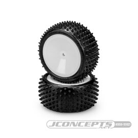 J Concepts JCO3059-101021  Pink Drop Step Pre-Mounted on 3348W Rear White Buggy Wheels 3059101021