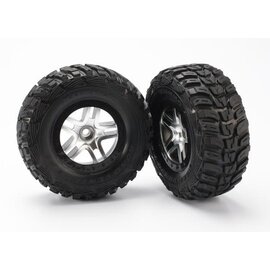 Traxxas TRA5882  Kumho Tires & SCT Wheels Split-Spoke satin chrome, black wheels (2)