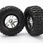 Traxxas TRA5882  Kumho Tires & SCT Wheels Split-Spoke satin chrome, black wheels (2)