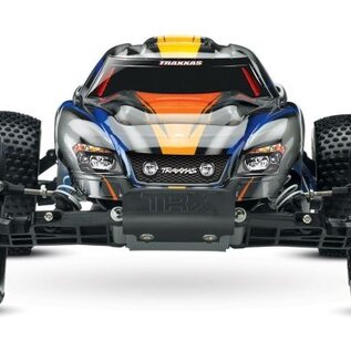 Traxxas TRA44096-3-BLUE  Silver / Blue Nitro Rustler w/ TSM RTR