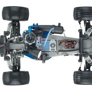 Traxxas TRA44096-3-BLUE  Silver / Blue Nitro Rustler w/ TSM RTR