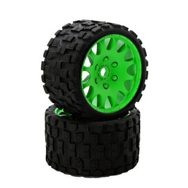 Power Hobby PHBPHT1131SGREEN  Scorpion Tires on Green Wheels 17mm Hex (2)