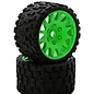 Power Hobby PHBPHT1131SGREEN  Scorpion Belted Medium Tires on Sport-Green Wheels 17mm Hex (2)