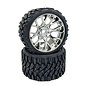 SWEEP C1002S  Terrain Crusher Belted Tires preglued on Chrome Wheels 2pcs set