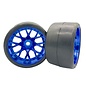 SWEEP C1003BC  MT VHT Crusher Belted Slick Tires preglued on WHD Blue Chrome wheel (2)
