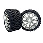 SWEEP C1002S  Terrain Crusher Belted Tires preglued on Chrome Wheels 2pcs set