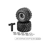 J Concepts JCO3085-40910  Yellow  Renegades Tires Pre-mounted Wheels on Silver Wheels for E-Revo 2.0, Kraton (2)