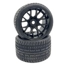 SWEEP C1001B  Black Road Crusher Monster Truck 17mm Belted Tire (2)
