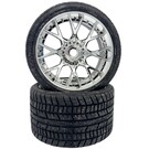 SWEEP C1001S  Silver Road Crusher Monster Truck 17mm Belted Tire (2)