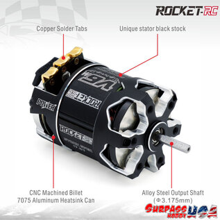 Surpass Hobby USA SP-054006-15-25.5  Rocket-RC V6M SPEC 25.5T Lightweight Sensored Brushless Motor