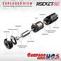 Surpass Hobby USA SP-015250-01-2500 Rocket-RC 1/28 Mini-Z SPEC 2500Kv Sensored Brushless Motors 1525 Series (Black)