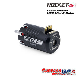 Surpass Hobby USA SP-015250-01-3500 Rocket-RC 1/28 Mini-Z SPEC 3500Kv Sensored Brushless Motors 1525 Series (Black)