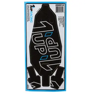 1UP Racing 1UP300014  RC10B7 Carbon Twin 1UP Outline Logo Reusable Chassis Protector Sheet