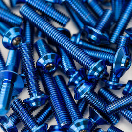 1UP Racing 1UP710116 RC10B7 Pro Duty Titanium Upper Screw Set (Blue)