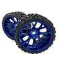 SWEEP C1002BC  Terrain Crusher Belted Tires preglued on Blue Wheel 2pcs set