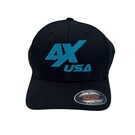Awesomatix AUSA-HAT-BLU-BLK-CURVE-LXL  Awesomatix USA Blue on Black Curved Brim Fitted Cap L/XL