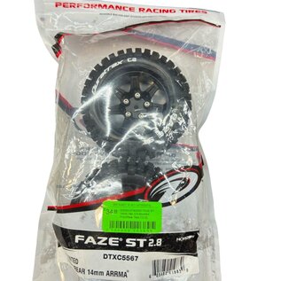 Duratrax DTXC5567  FAZE ST 14mm Hex 2.8 Mounted Front/Rear Tires C2 (2) New Open Bag