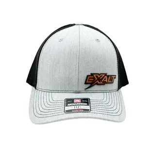 EXALT EXA105  Exalt Gray/Black Snap Flex Hat w Leather Patch