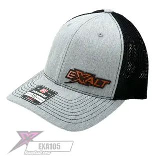 EXALT EXA105  Exalt Gray/Black Snap Flex Hat w Leather Patch