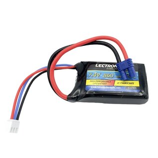 Lectron Pro 2S860-502  7.4V 860mAh 50C Lipo Battery with EC2 Connector for Losi Mini T