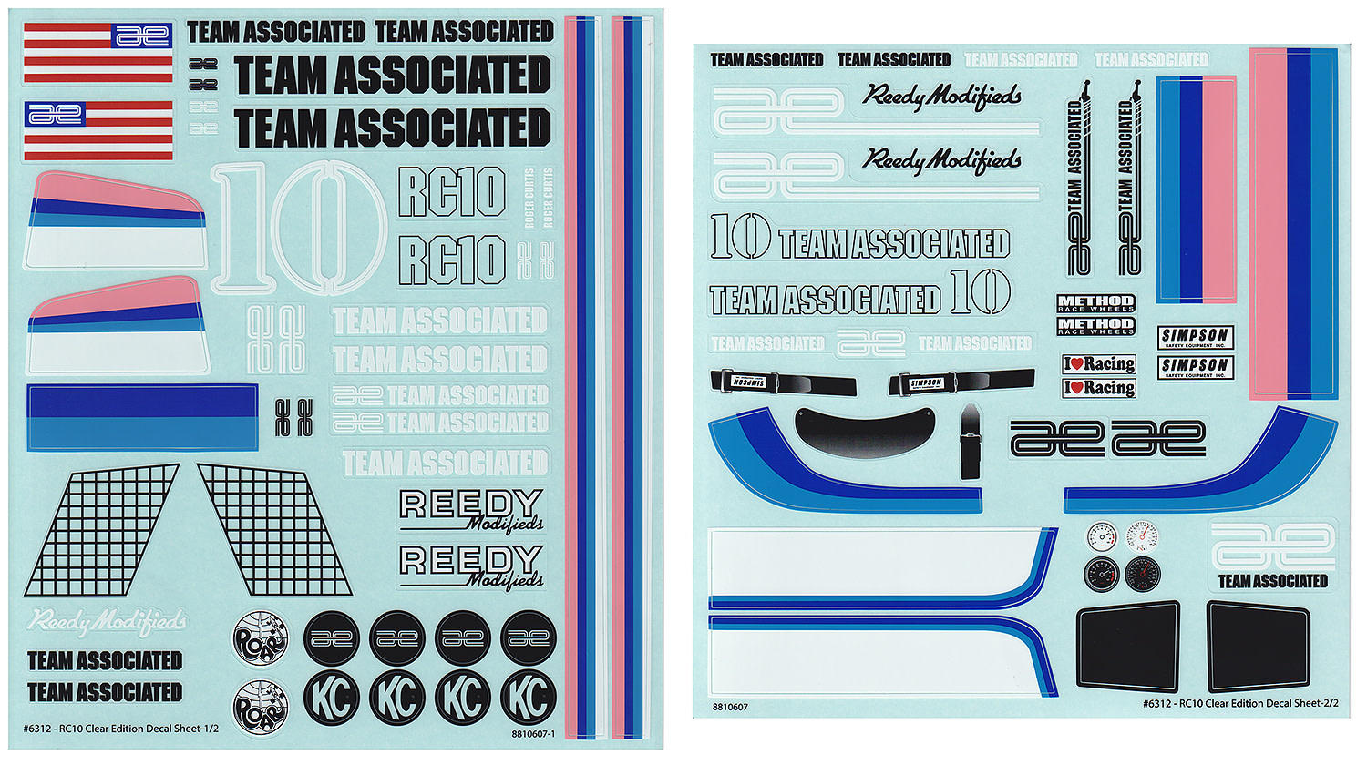 ASC6312 RC10CC Decal Sheet Michael s RC Hobbies