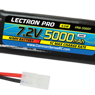 Lectron Pro N6-5000Y  Lectron Pro NiMH 7.2V (6-cell) 5000mAh Flat Pack with Tamiya Connector #N6-5000Y