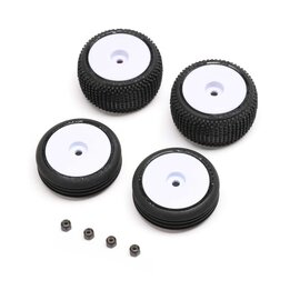TLR / Team Losi LOS-1763 Tires & Wheels Mounted, White: Micro-B