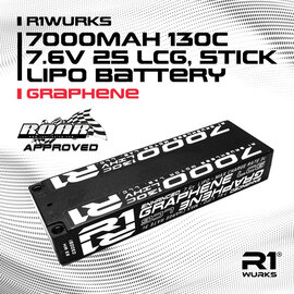 R1wurks R1-030051 7000 mAh 7.6v 2S 130c LCG Stick LiPo Battery Graphene