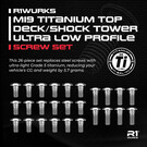 R1wurks R1-900099 Mi9 Titanium Top Deck/Shock Tower Ultra Low Profile Screw Set