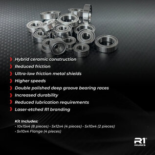 R1wurks R1-900077 (B74.2 Series) Premium Hybrid Ceramic Bearing Set 18PCS