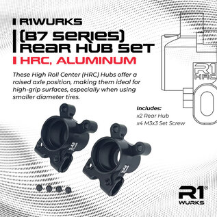 R1wurks R1-900102 R1WURKS B7 Rear Hub Set, HRC, Aluminum