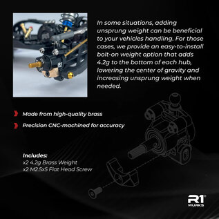 R1wurks R1-900102 R1WURKS B7 / B84 Series Rear Hub Set, HRC, Aluminum