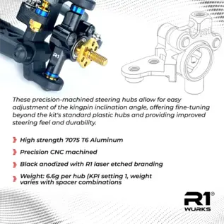 R1wurks R1-900089 (B7 Series) Adjustable KPI Steering Block Set