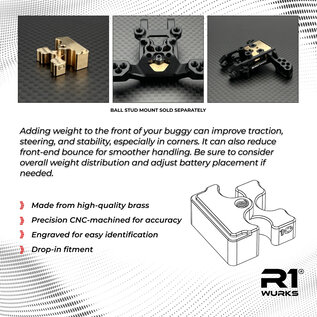 R1wurks R1-900097-2 (B7 Series) Front Ball Stud Mount Weight (10g)