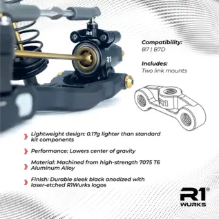 R1wurks R1-900100 (B7 Series) Link Mounts, +1mm, Black