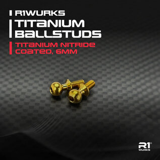 R1wurks R1-990069 R1WURKS Titanium Ballstuds, Titanium Nitride Coated, 6mm
