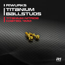 R1wurks R1-990070 R1WURKS Titanium Ballstuds, Titanium Nitride Coated, 4mm