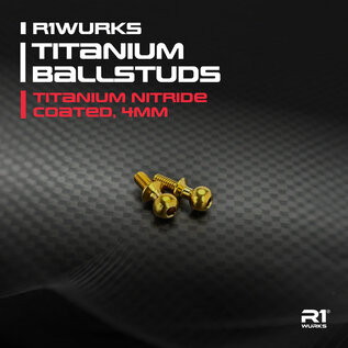 R1wurks R1-990070 R1WURKS Titanium Ballstuds, Titanium Nitride Coated, 4mm