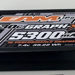 Team EA Motorsports EAM53130-2  2S 7.4v 5300mAh 130C Shorty LiPo w/ 5mm Bullets