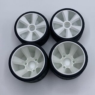 Gravity RC LLC GRC142W TYPE12 12th Rubber Tires White Wheel Set of 4 Pre Glued