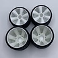Gravity RC LLC GRC142W TYPE12 12th Rubber Tires White Wheel Set of 4 Pre Glued