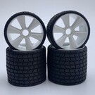 Gravity RC LLC GRC142W TYPE12 12th Rubber Tires White Wheel Set of 4 Pre Glued