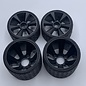 Gravity RC LLC GRC142B TYPE12 12th Rubber Tires Black Wheel Set of 4 Pre Glued