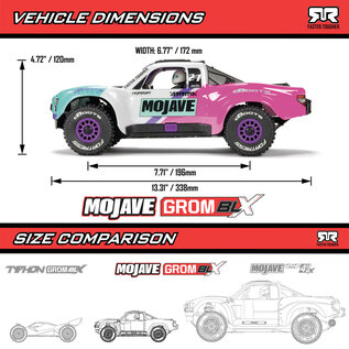 Arrma ARA2304ST2 MOJAVE GROM 223S BLX  Brushless 4X4 RTR with Battery & Charger, White