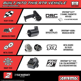 Arrma ARA2304T1 Black MOJAVE GROM 223S BLX Brushless 4X4 RTR