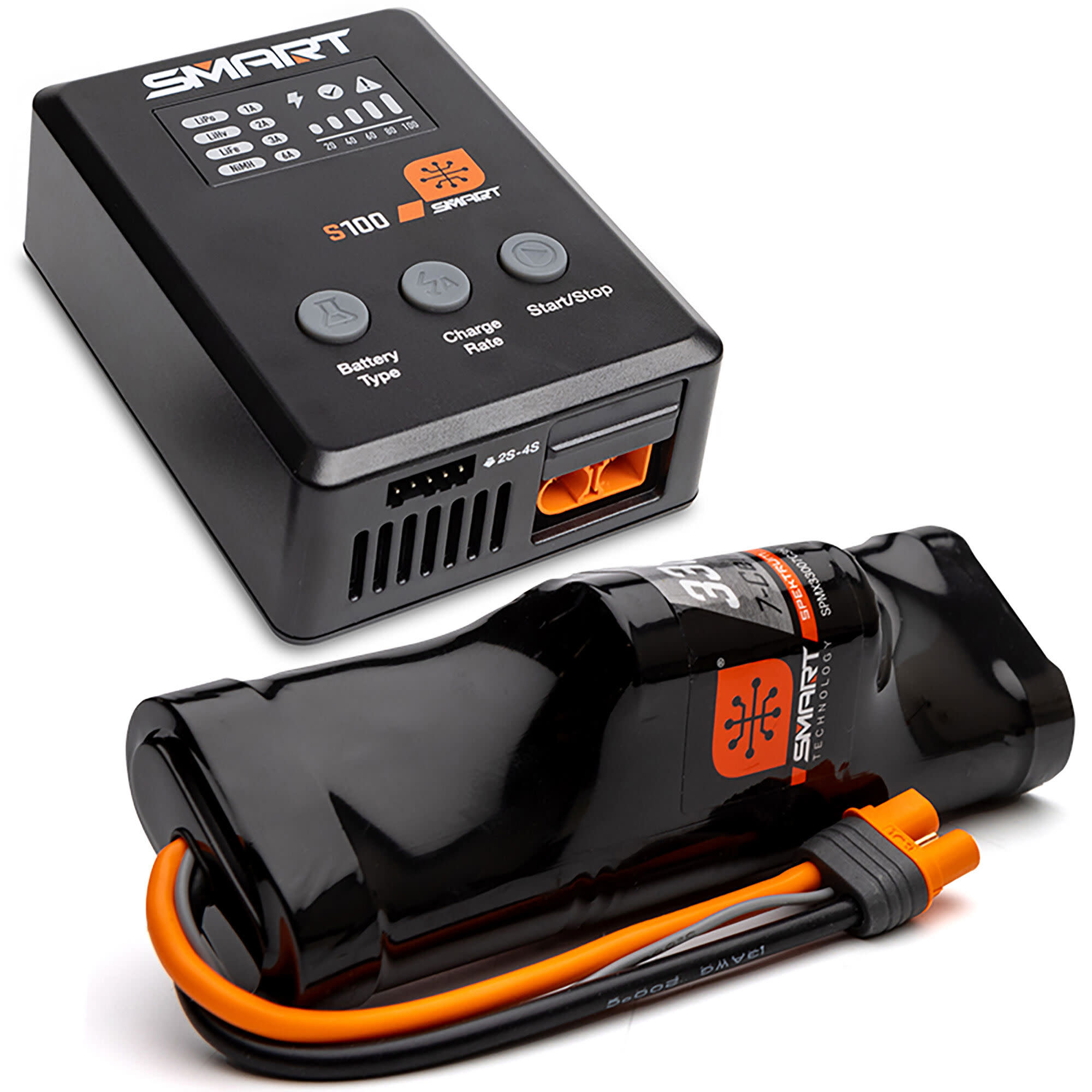 Bundle Spektrum Smart S100 – Batterie 1300 MAh 3S 30C LiPo + Chargeur USB-C 100W + Adaptateur IC2/IC3