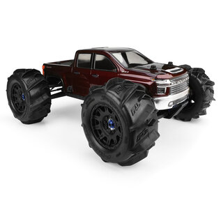 Proline Racing PRO3582-00  Pro-Line 2021 Chevy Silverado 2500 HD Monster Truck Body (Clear) E-REVO 2.0 & MAXX
