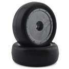 Custom Works R/C CSW6305  Slick Front Pre-Mounted Dirt Oval Tires (2) w/Orange Insert (Standard)