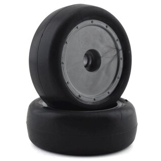 Custom Works R/C CSW6305  Slick Front Pre-Mounted Dirt Oval Tires (2) w/Orange Insert (Standard)